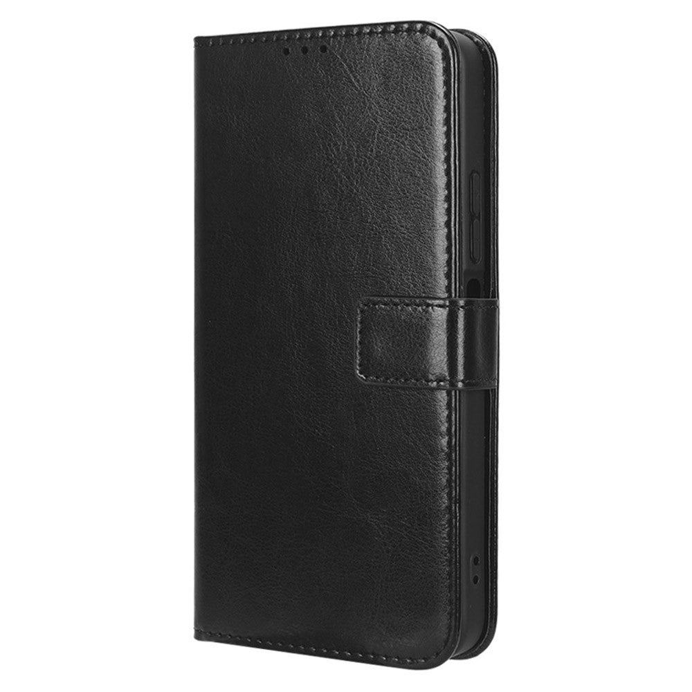 Xiaomi Redmi 12 4G / 12 5G (Global) / Note 12R 5G / Poco M6 Pro 5G mobilskal Crazy Horse Texture PU-läder Folio Flip Stand Plånboksfodral