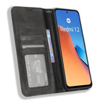 Phone Case for Xiaomi Redmi 12 4G / 12 5G (Global) / Note 12R 5G / Poco M6 Pro 5G Magnetic Closing Retro PU Leather Cover Stand Wallet Shell