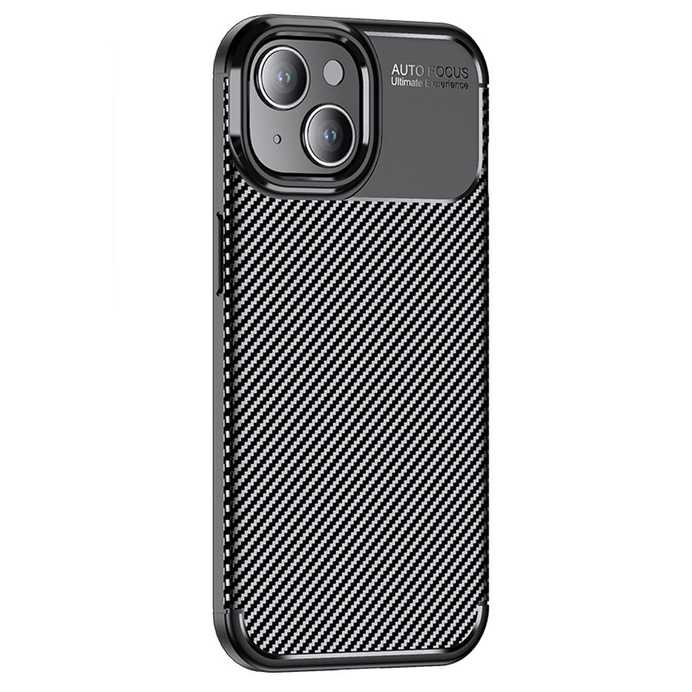 Carbon Fiber Texture TPU Case for iPhone 15, Anti-scratch Protective Phone Cover