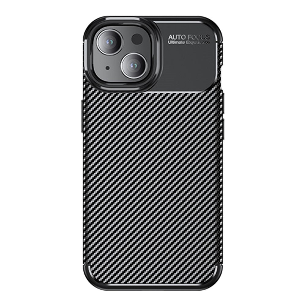 Carbon Fiber Texture TPU Case for iPhone 15, Anti-scratch Protective Phone Cover