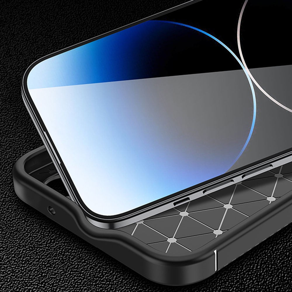 Carbon Fiber Texture TPU Case for iPhone 15, Anti-scratch Protective Phone Cover