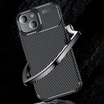 Carbon Fiber Texture TPU Case for iPhone 15, Anti-scratch Protective Phone Cover