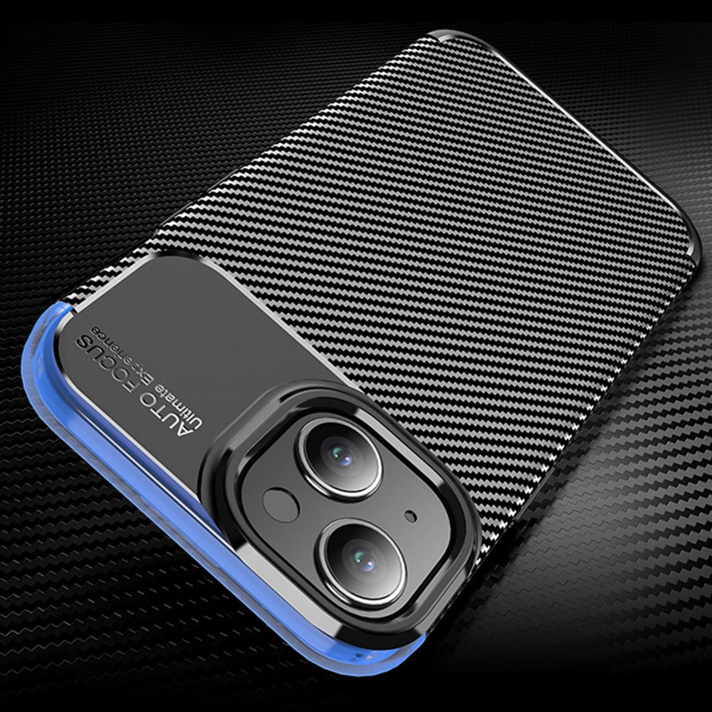 Carbon Fiber Texture TPU Case for iPhone 15, Anti-scratch Protective Phone Cover
