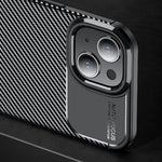 Carbon Fiber Texture TPU Case for iPhone 15, Anti-scratch Protective Phone Cover