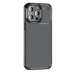 Carbon Fiber Texture Phone Cover for iPhone 15 Pro , Anti-drop Flexible TPU Phone Case