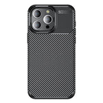Carbon Fiber Texture Phone Cover for iPhone 15 Pro , Anti-drop Flexible TPU Phone Case