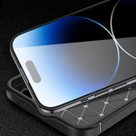 Carbon Fiber Texture Phone Cover for iPhone 15 Pro , Anti-drop Flexible TPU Phone Case