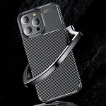 Carbon Fiber Texture Phone Cover for iPhone 15 Pro , Anti-drop Flexible TPU Phone Case