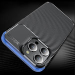 Carbon Fiber Texture Phone Cover for iPhone 15 Pro , Anti-drop Flexible TPU Phone Case