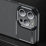 Carbon Fiber Texture Phone Cover for iPhone 15 Pro , Anti-drop Flexible TPU Phone Case
