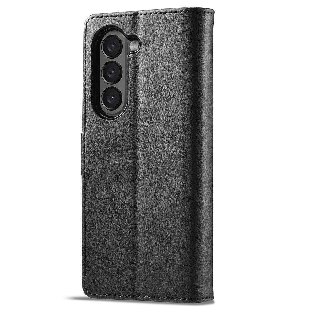 LC.IMEEKE For Samsung Galaxy Z Fold5 5G Wallet Leather Phone Case Stand Calf Texture Phone Cover