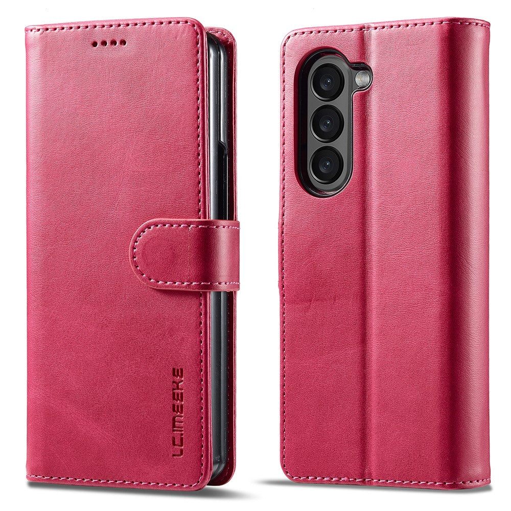 LC.IMEEKE For Samsung Galaxy Z Fold5 5G Wallet Leather Phone Case Stand Calf Texture Phone Cover
