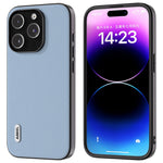 ABEEL For iPhone 15 Pro Max Shockproof Phone Case Genuine Cow Leather+PC+TPU Protective Cover