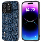 ABEEL For iPhone 15 Pro Max Back Phone Case Genuine Cow Leather+PC+TPU Slim Cover