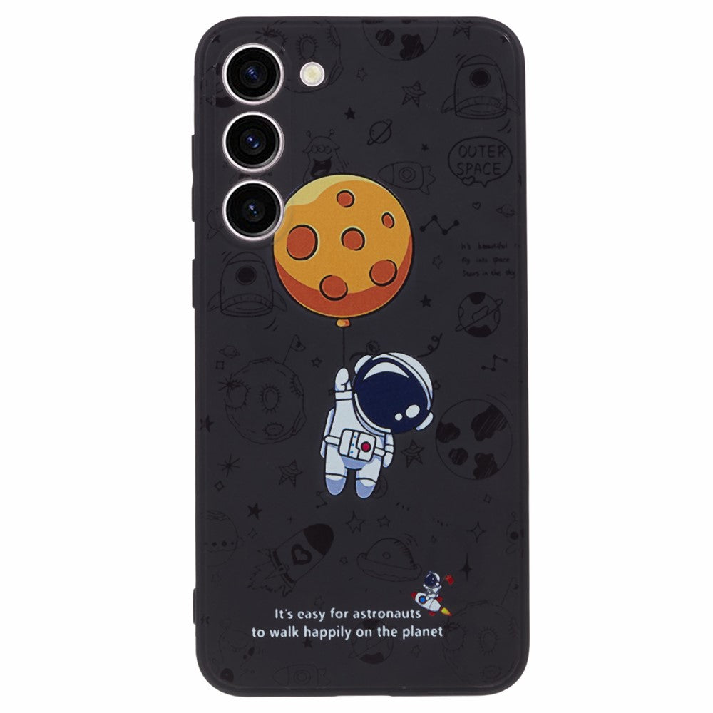 For Samsung Galaxy S23 Cartoon Astronaut Pattern Soft TPU Case Anti-drop Precise Cutout Phone Cover