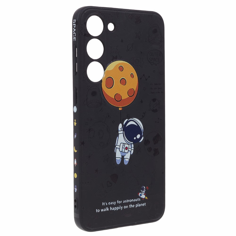 For Samsung Galaxy S23 Cartoon Astronaut Pattern Soft TPU Case Anti-drop Precise Cutout Phone Cover