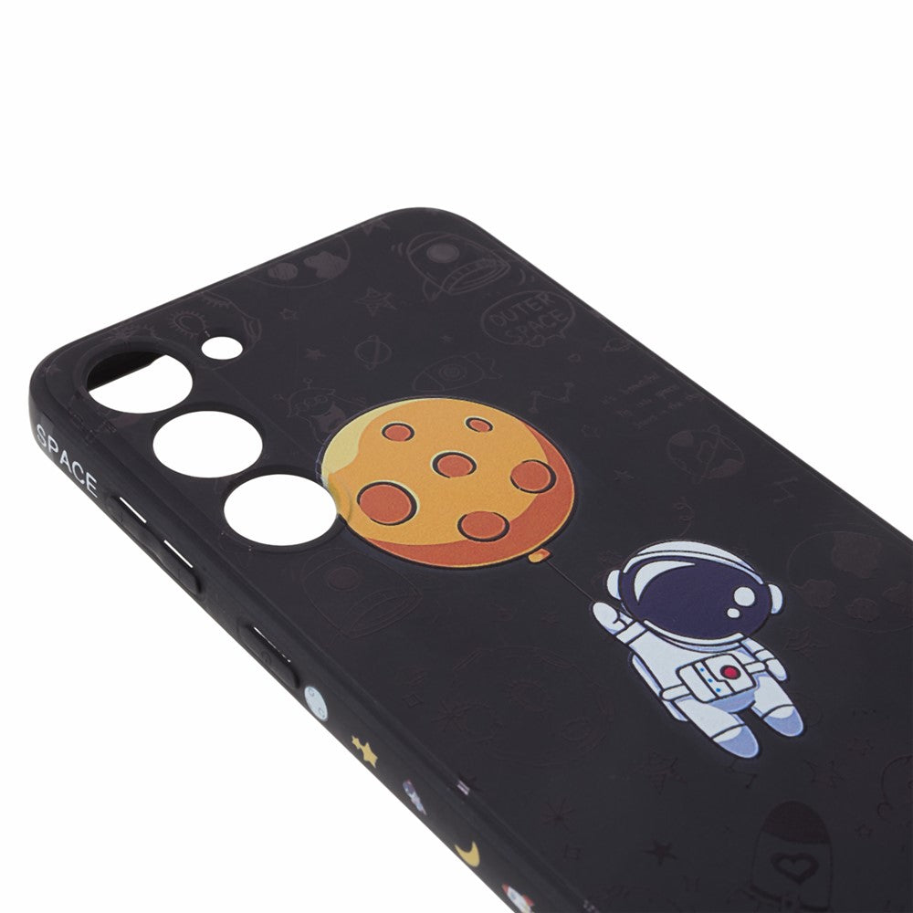 For Samsung Galaxy S23 Cartoon Astronaut Pattern Soft TPU Case Anti-drop Precise Cutout Phone Cover