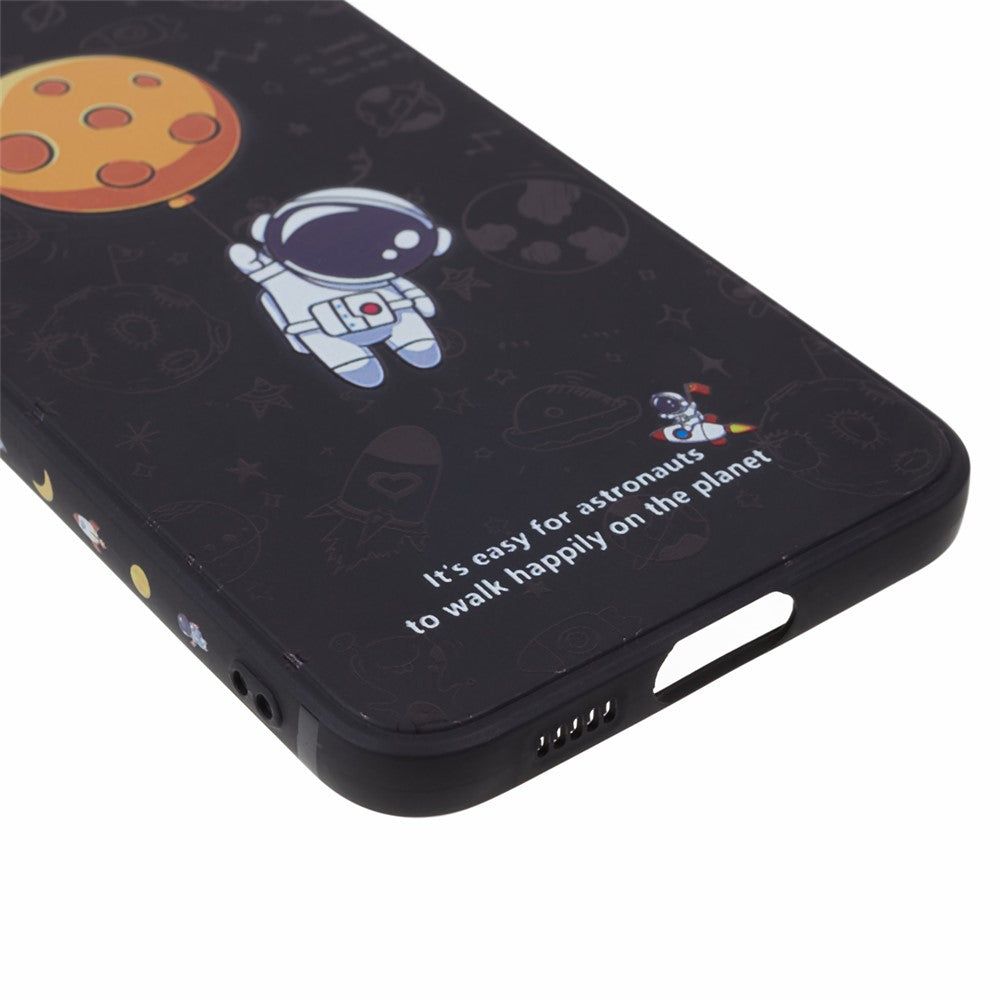 For Samsung Galaxy S23 Cartoon Astronaut Pattern Soft TPU Case Anti-drop Precise Cutout Phone Cover