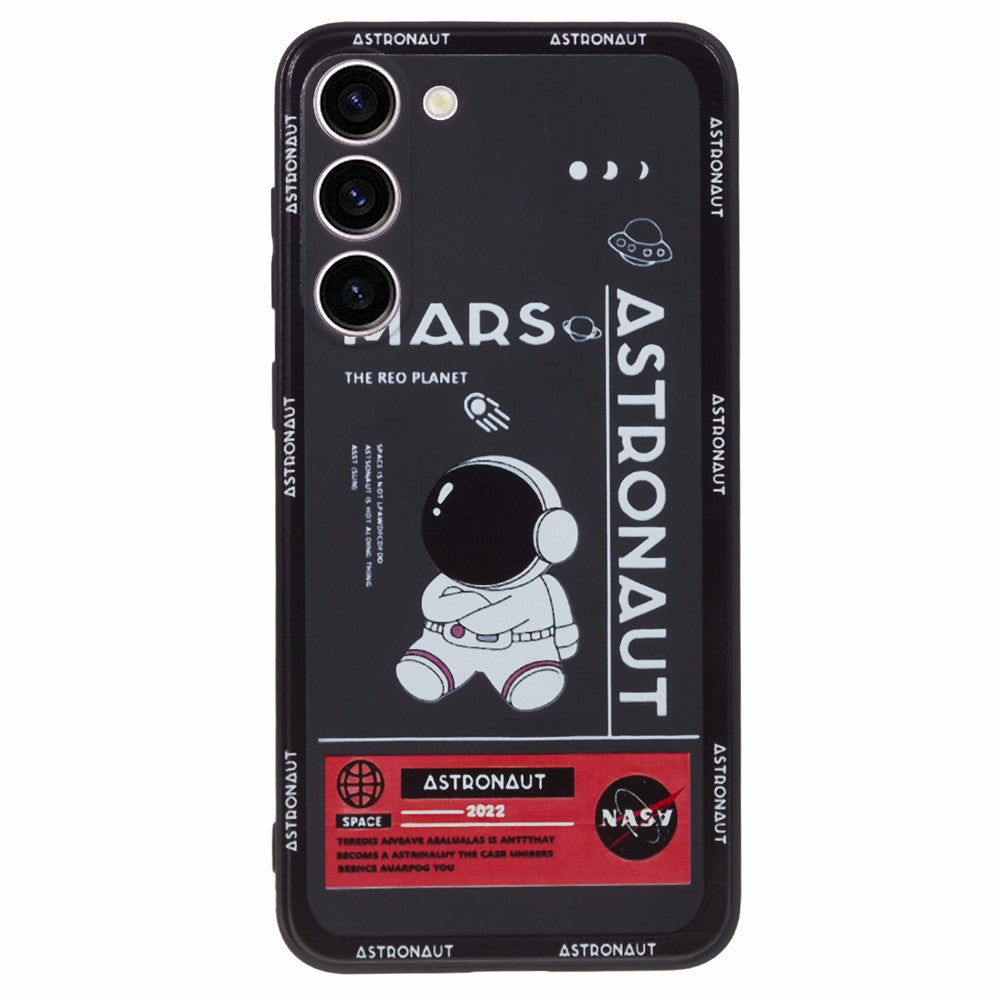 For Samsung Galaxy S23 Cartoon Astronaut Pattern Soft TPU Case Anti-drop Precise Cutout Phone Cover