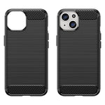 Soft TPU Phone Case for iPhone 15 , Carbon Fiber Texture Brushed Protective Phone Cover