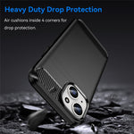 Soft TPU Phone Case for iPhone 15 , Carbon Fiber Texture Brushed Protective Phone Cover