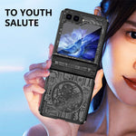Mechanical Legend Series Hard PC Case for Samsung Galaxy Z Flip5 5G Protective Phone Case Electroplating Cover
