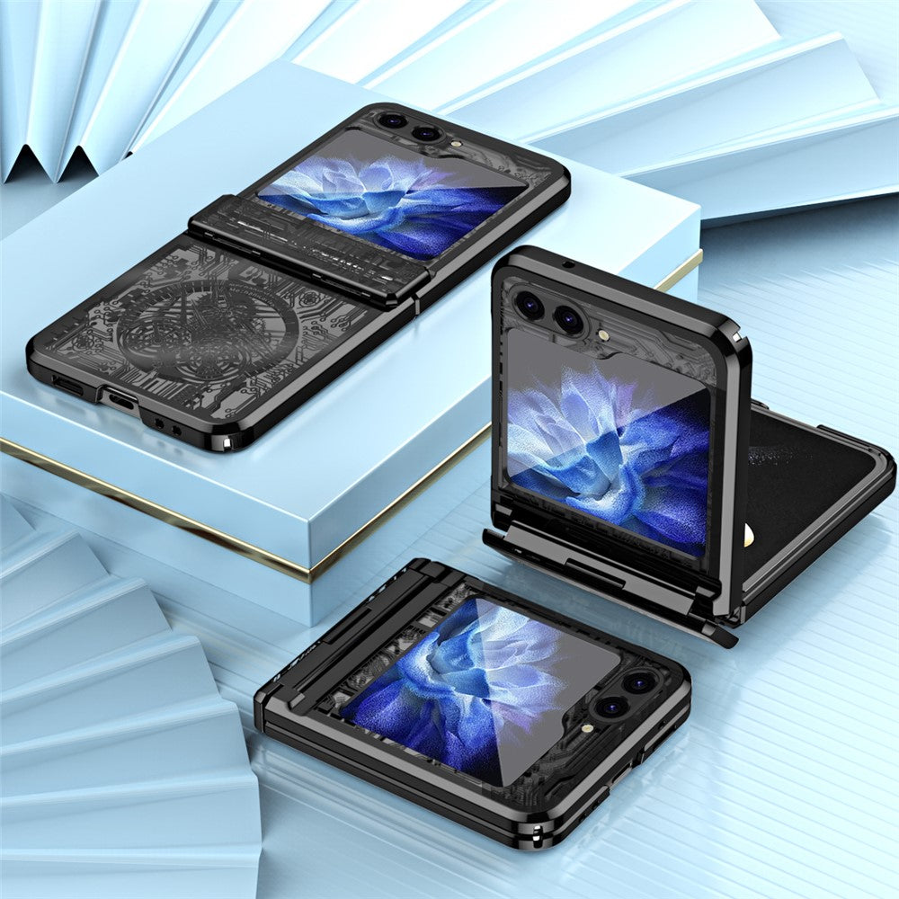 Mechanical Legend Series Hard PC Case for Samsung Galaxy Z Flip5 5G Protective Phone Case Electroplating Cover