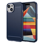 Carbon Fiber Texture Brushed TPU Case for iPhone 15 Plus, Scratch-resistant Phone Cover