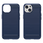 Carbon Fiber Texture Brushed TPU Case for iPhone 15 Plus, Scratch-resistant Phone Cover