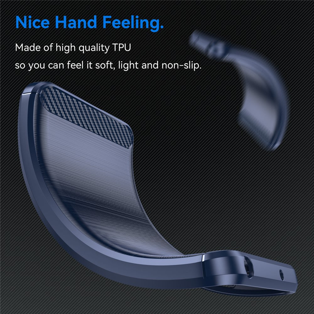 Carbon Fiber Texture Brushed TPU Case for iPhone 15 Plus, Scratch-resistant Phone Cover