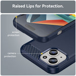 Carbon Fiber Texture Brushed TPU Case for iPhone 15 Plus, Scratch-resistant Phone Cover
