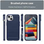 Carbon Fiber Texture Brushed TPU Case for iPhone 15 Plus, Scratch-resistant Phone Cover