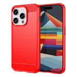 Carbon Fiber Texture Phone Case for iPhone 15 Pro Max, Brushed Anti-scratch TPU Cover