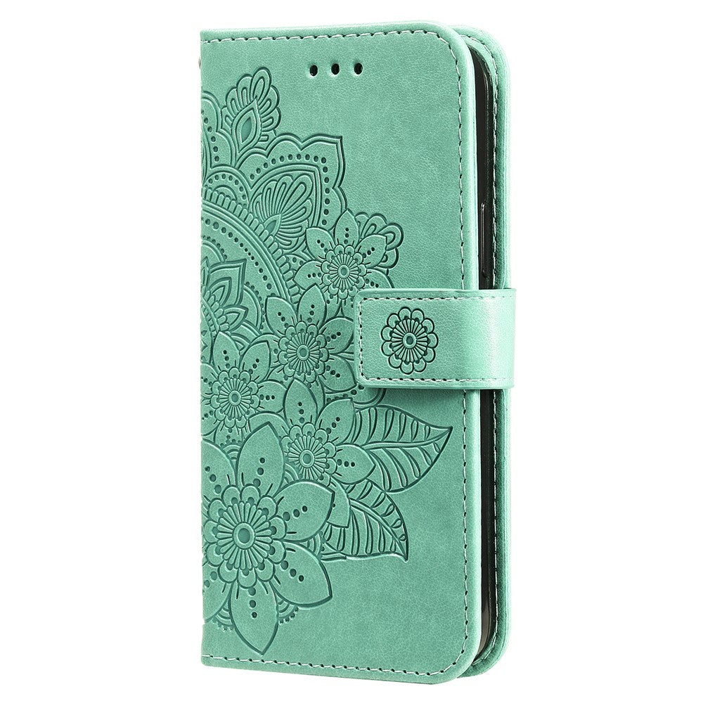 For iPhone 15 Pro Max Case Floral Pattern PU Leather Wallet Stand Phone Cover