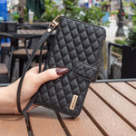 BINFEN COLOR BF Style-15 For iPhone 15 Wallet Phone Stand Shell Flip Case Zipper Pocket Leather Cover