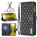 BINFEN COLOR BF Style-15 For iPhone 15 Wallet Phone Stand Shell Flip Case Zipper Pocket Leather Cover
