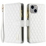 BINFEN COLOR BF Style-15 For iPhone 15 Wallet Phone Stand Shell Flip Case Zipper Pocket Leather Cover