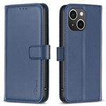 BINFEN COLOR BF17 For iPhone 15 Phone Cover Stand Design Wallet TPU+PU Leather Phone Case