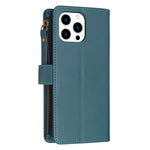 BF Style-19 For iPhone 15 Pro Zipper Pocket PU Leather Case Wallet Stand Phone Cover