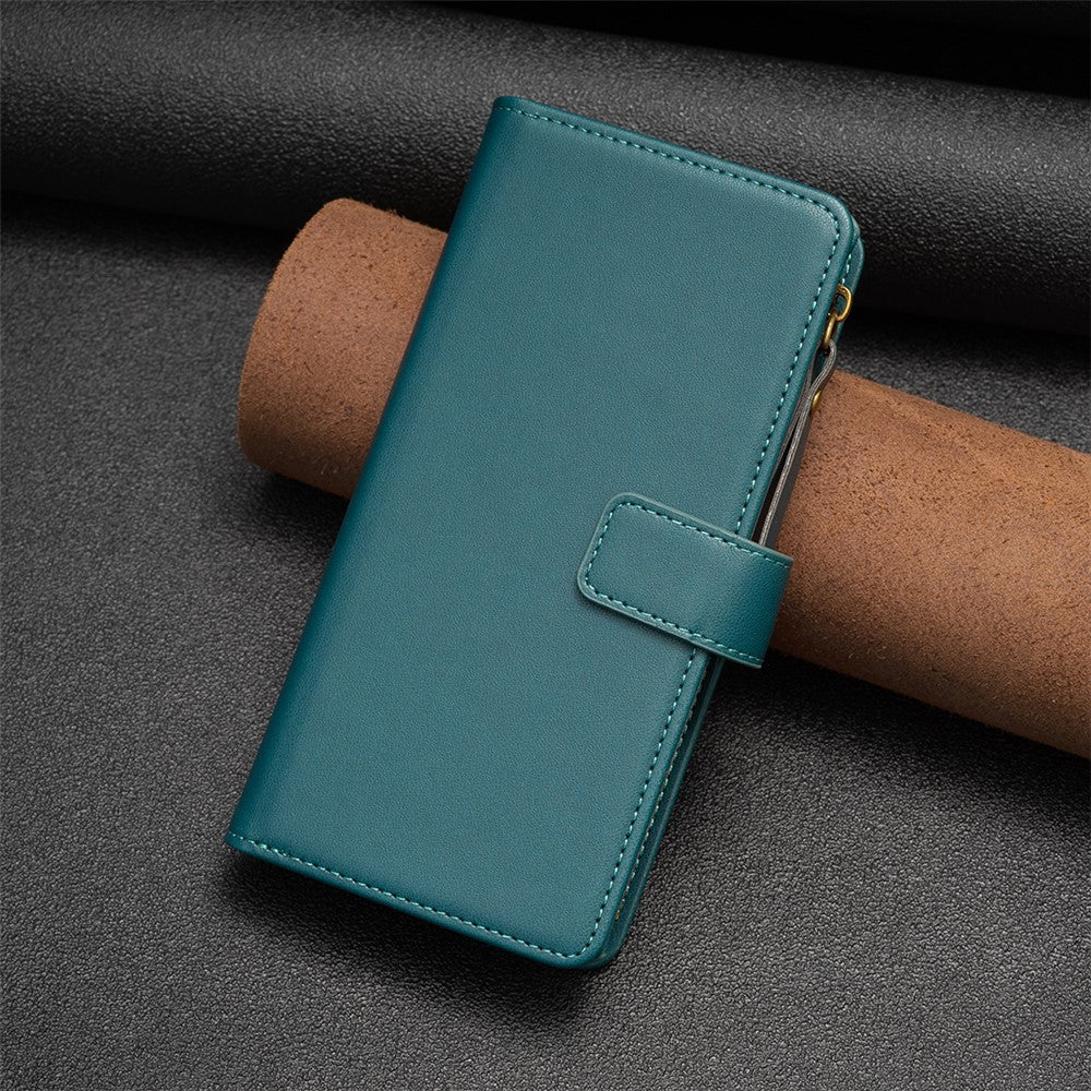 BF Style-19 For iPhone 15 Pro Zipper Pocket PU Leather Case Wallet Stand Phone Cover