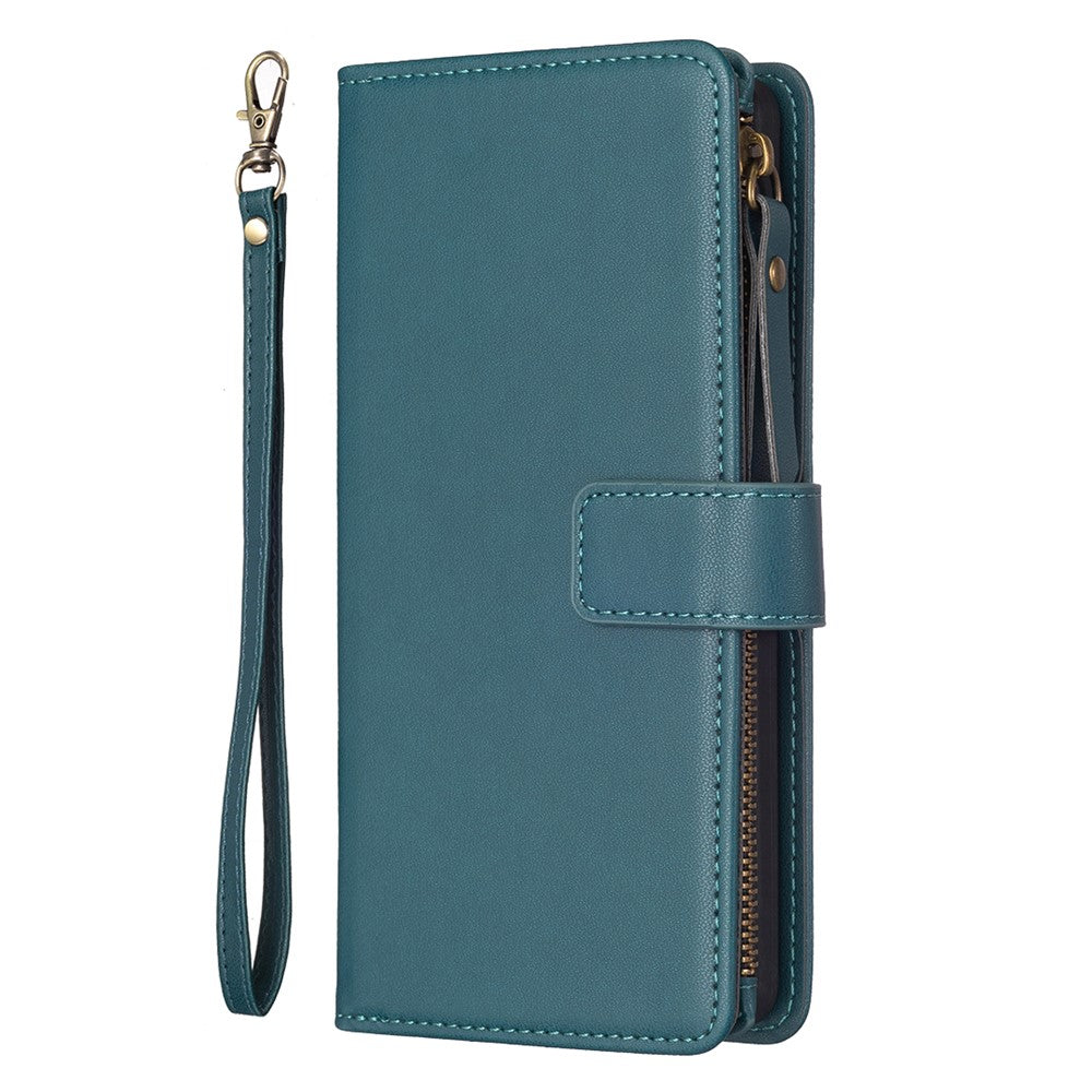 BF Style-19 For iPhone 15 Pro Zipper Pocket PU Leather Case Wallet Stand Phone Cover