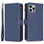 BF Style-19 Til iPhone 15 Pro Max PU læder telefoncover flip pung stativcover med lynlåslomme
