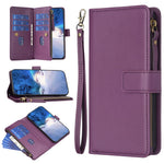 BF Style-19 Til iPhone 15 Pro Max PU læder telefoncover flip pung stativcover med lynlåslomme