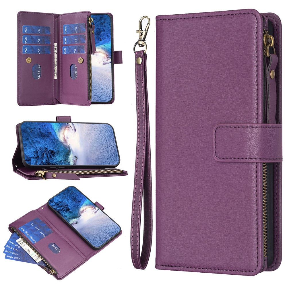BF Style-19 Til iPhone 15 Pro Max PU læder telefoncover flip pung stativcover med lynlåslomme