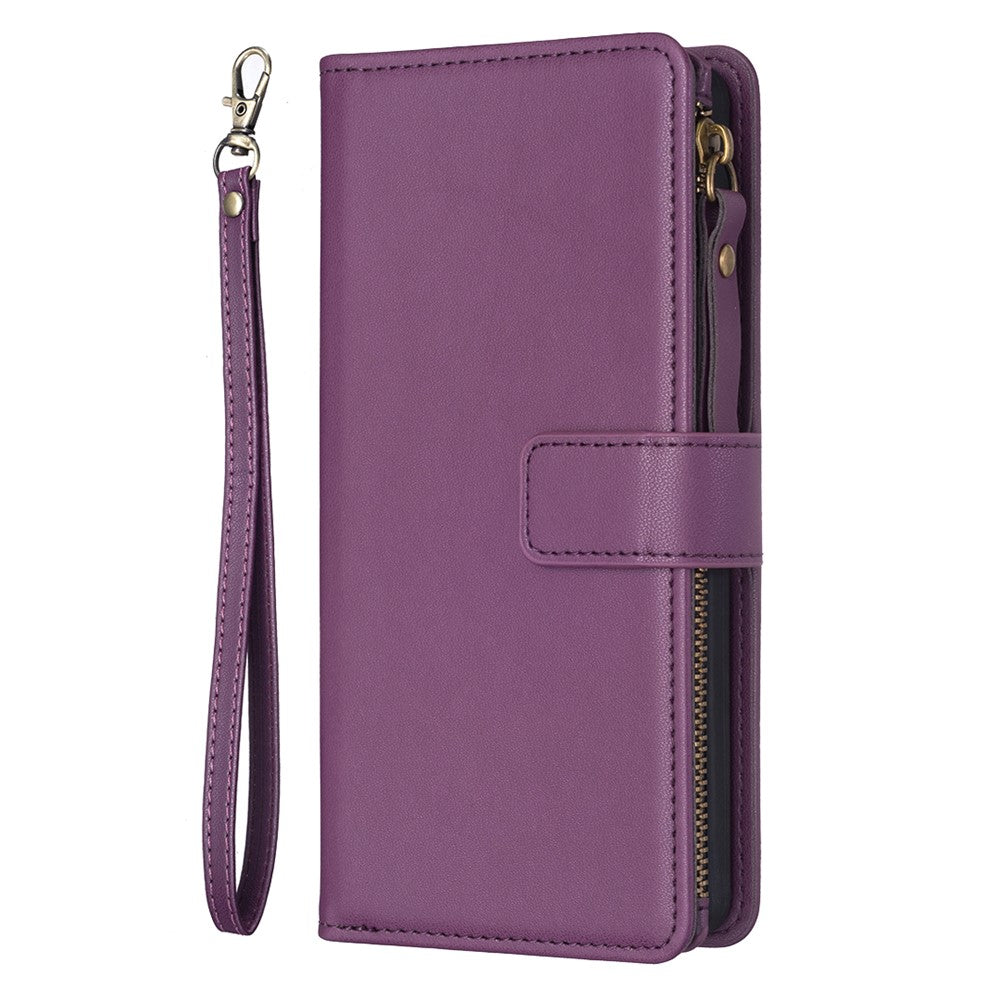 BF Style-19 Til iPhone 15 Pro Max PU læder telefoncover flip pung stativcover med lynlåslomme
