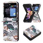 Til Samsung Galaxy Z Flip5 5G PU Læder+PC Telefoncover Mønstertryk Beskyttelsescover