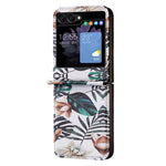 Til Samsung Galaxy Z Flip5 5G PU Læder+PC Telefoncover Mønstertryk Beskyttelsescover