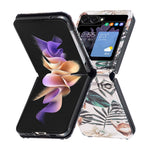 Til Samsung Galaxy Z Flip5 5G PU Læder+PC Telefoncover Mønstertryk Beskyttelsescover
