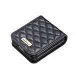 BINFEN COLOR til Samsung Galaxy Z Flip5 5G PU læder+PC etui med præget rombemønster telefoncover