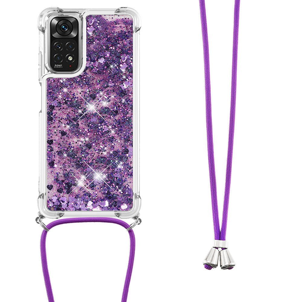 For Xiaomi Redmi Note 12S 4G / Redmi Note 11S 4G / Note 11 4G (Qualcomm) TPU Case Quicksand Design Phone Cover with Lanyard
